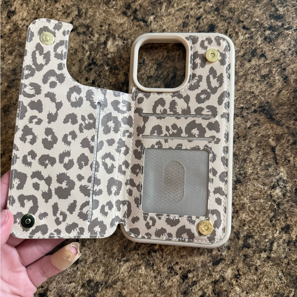 Leopard Print Phone Case - Gray and White - Picture 2 of 3